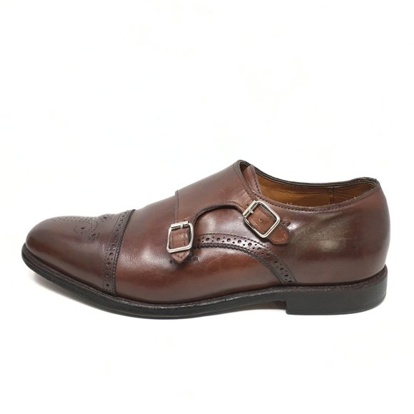 Men\'s Allen Edmonds St John\'s Double Monk Strap Loafers Shoes Size 10 Brown main image 6